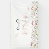 Wasserfarbe Kleine Wildblume Geburtstag Banner (Vertikal)