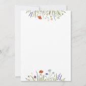 Wasserfarbe Kleine Wildblume Hochzeit Einladung (Rückseite)