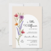 Wasserfarbe Kleine Wildblume Kinderdusche Einladung (Vorderseite)