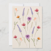 Wasserfarbe Kleine Wildblume Kinderdusche Einladung (Rückseite)