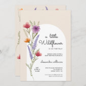 Wasserfarbe Kleine Wildblume Kinderdusche Einladung (Vorne/Hinten)