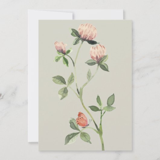 Wasserfarbe Kleine Wildblume Pfeffer Babydusche Einladung (Rückseite)