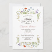 Wasserfarbe Kleine Wildblume Wiesen Brautparty Einladung (Vorderseite)