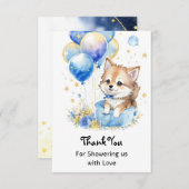 Wasserfarbe Kleine Wolf Babydusche Dankeskarte (Vorne/Hinten)
