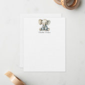 Wasserfarbe Kleiner Elefant Personalisiert Mitteilungskarte (Vorderseite/Rückseite Beispiel)