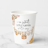 Wasserfarbe Kleiner Kürbis auf die Way Baby Dusche Pappbecher (Vorderseite)