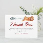 Wasserfarbe Kleiner Meatball Italienisch Dankeskarte (Stehend Vorderseite)