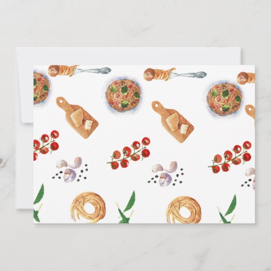 Wasserfarbe Kleiner Meatball Italienisch Dankeskarte (Rückseite)
