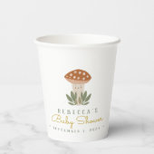 Wasserfarbe Kleiner Pilz Baby Dusche Papiertücher Pappbecher (Rückseite)