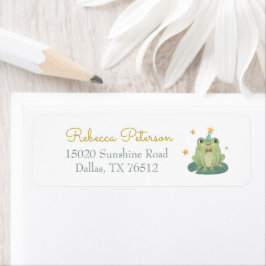 Wasserfarbe kleiner Pilz mit Frosch-Etikett