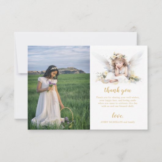 Wasserfarbe Kleiner Winkel Erste Heilige Kommune Dankeskarte (Vorderseite)