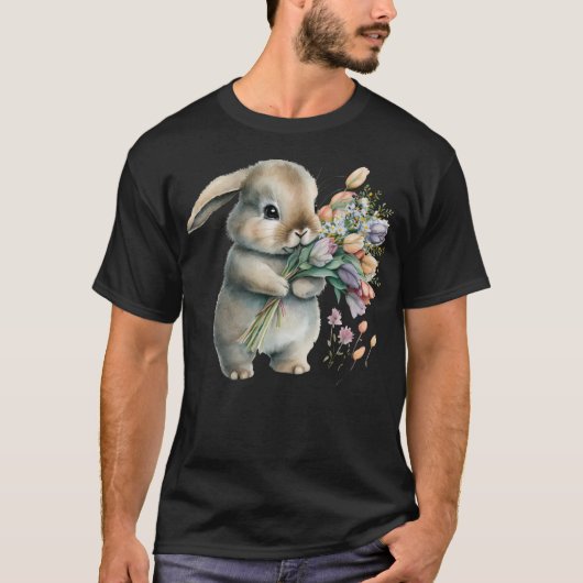 Wasserfarbe Kleines Bunny Rabbit T-Shirt (Vorderseite)