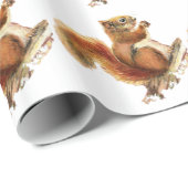 Wasserfarbe Kleines Eichhörnchen Tierart Geschenkpapier (Rolleneckpunkt)