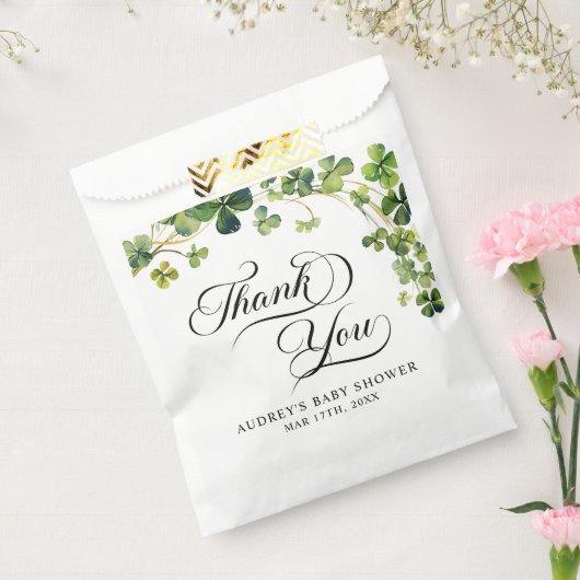 Wasserfarbe Kleines Kleeblatt Script Kinderdusche Geschenktütchen (Versiegelt)