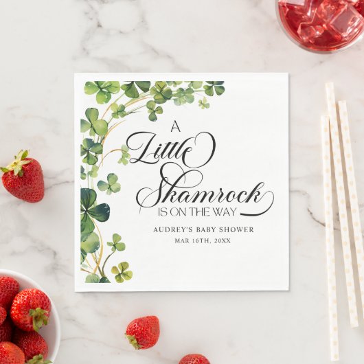 Wasserfarbe Kleines Kleeblatt Script Kinderdusche Serviette (Beispiel)