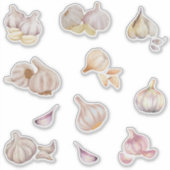Wasserfarbe Knoblauch Aufkleber (Vorderseite)