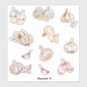 Wasserfarbe Knoblauch Aufkleber (Blatt)
