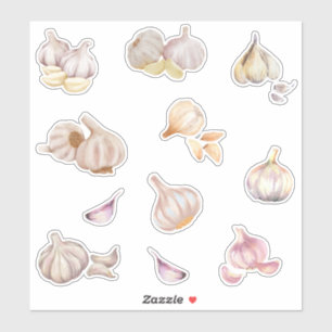 Wasserfarbe Knoblauch Aufkleber