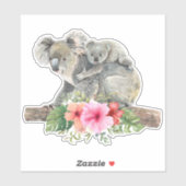 Wasserfarbe Koala Bears Niedliche Mama & Baby Aufkleber (Blatt)