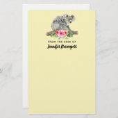 Wasserfarbe Koala Bears Niedliche Mama & Baby Briefpapier (Vorne/Hinten)