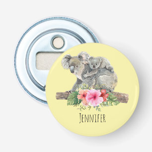 Wasserfarbe Koala Bears Niedliche Mama & Baby Flaschenöffner