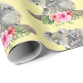 Wasserfarbe Koala Bears Niedliche Mama & Baby Geschenkpapier (Rolleneckpunkt)