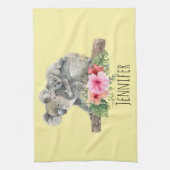 Wasserfarbe Koala Bears Niedliche Mama & Baby Geschirrtuch (Vertikal)