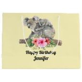 Wasserfarbe Koala Bears Niedliche Mama & Baby Große Geschenktüte (Rückseite)