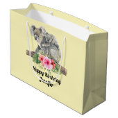 Wasserfarbe Koala Bears Niedliche Mama & Baby Große Geschenktüte (Rückseite Schrägansicht)