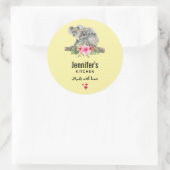 Wasserfarbe Koala Bears Niedliche Mama & Baby Küch Runder Aufkleber (Tasche)