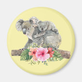 Wasserfarbe Koala Bears Niedliche Mama & Baby Magnet (Vorne)
