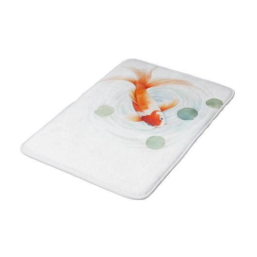 Wasserfarbe Koi Fisch Serenity Badematte (Schrägansicht)