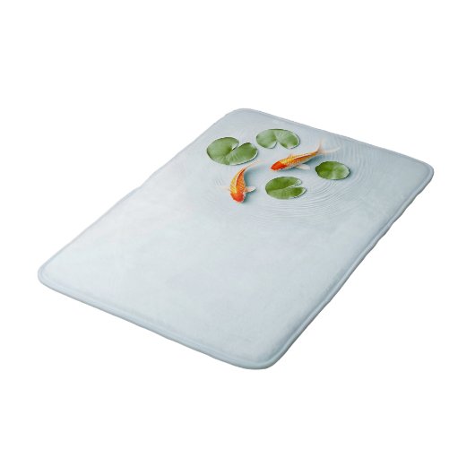 Wasserfarbe Koi Fisch Serenity Badematte (Schrägansicht)