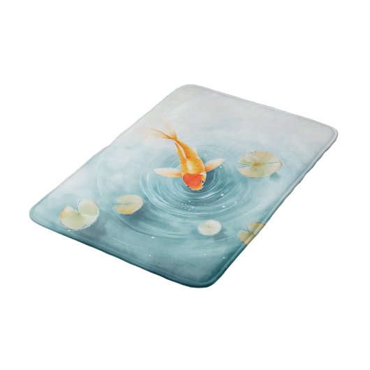 Wasserfarbe Koi Fisch Serenity Badematte (Schrägansicht)