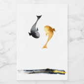 Wasserfarbe Koi Hochzeitskerze Lebensmitteletikett (Einzelnes Label)