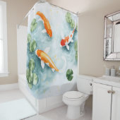 Wasserfarbe Koi Teich Serenity japanischer Stil Duschvorhang (Beispiel)