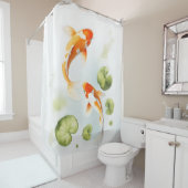 Wasserfarbe Koi Teich Serenity japanischer Stil Duschvorhang (Beispiel)