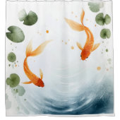 Wasserfarbe Koi Teich Serenity japanischer Stil Duschvorhang (Vorderseite)