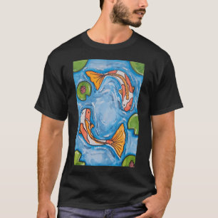 Wasserfarbe Koi-Teich T-Shirt