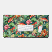 Wasserfarbe Koi und Lilies Desk Mat Schreibtischunterlage (Tastatur & Maus)