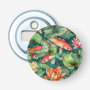 Wasserfarbe Koi und Wasserlies Flaschenöffner