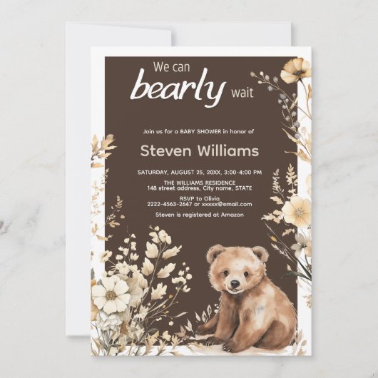 Wasserfarbe können wir warten Einladung (Vorderseite)