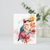 Wasserfarbe Kookaburra für Protea Postkarte (Stehend Vorderseite)