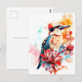 Wasserfarbe Kookaburra für Protea Postkarte (Vorne/Hinten)