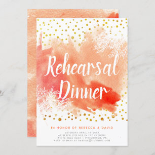 Wasserfarbe, Korallenriff Hochzeitsessen Probe Einladung