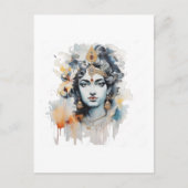 Wasserfarbe Krishna Malerei Postkarte (Vorderseite)