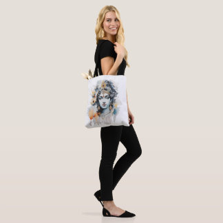 Wasserfarbe Krishna Malerei Tote Tag Tasche
