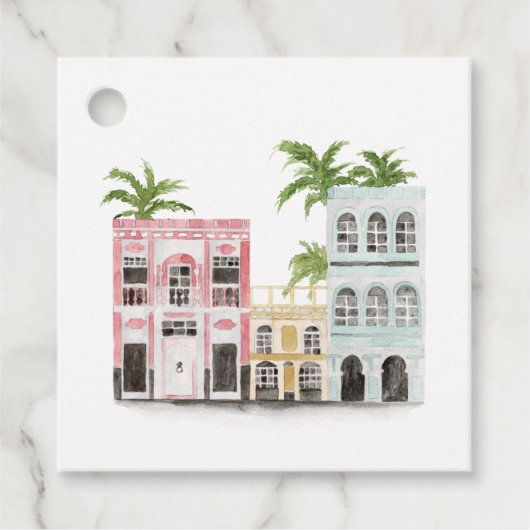 Wasserfarbe Kuba Zielort Geschenkanhänger (Vorderseite)