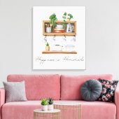 Wasserfarbe Küche Boho Kochangebot Leinwanddruck (Insitu (Wohnzimmer))
