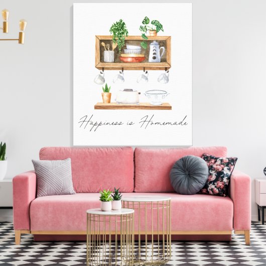 Wasserfarbe Küche Boho Kochangebot Leinwanddruck (Insitu (Wohnzimmer))